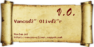Vancsó Olivér névjegykártya