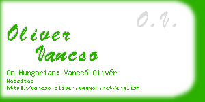 oliver vancso business card