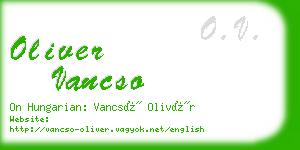 oliver vancso business card